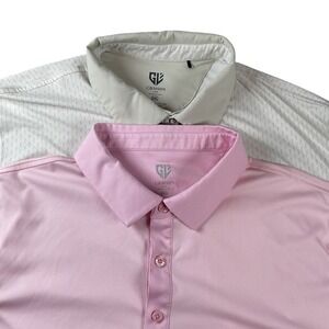 2- GRAHAM POLO SHIRT MENS 2XL GOLF Robert Graham CASUAL SHORT‎ SLEEVE BUTTON UP